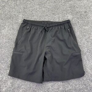 Santiny Shorts Mens Large Black Athletic Running Quick Dry Drawstring Pockets